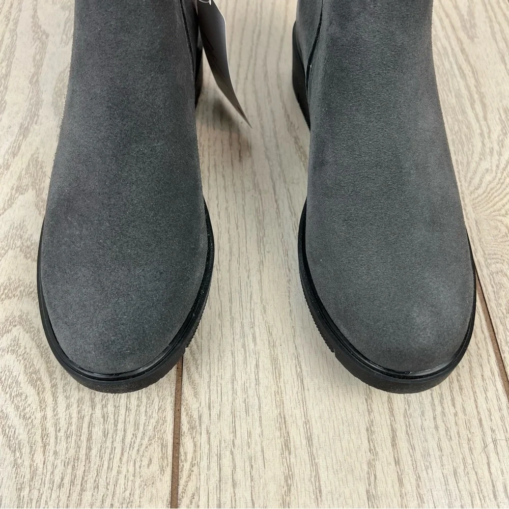 Aqua College Women's Loretta Waterproof Suede Booties 11M Dark Grey $130